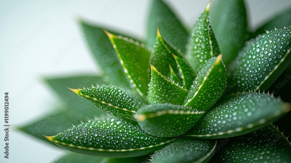 Close-up of succulent plant with water droplets. Close-up of succulent plant with water droplets.
