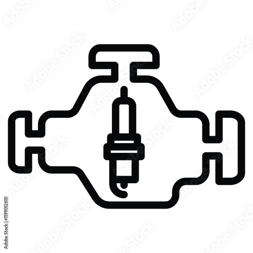 Gasoline Engine icon line vector illustration