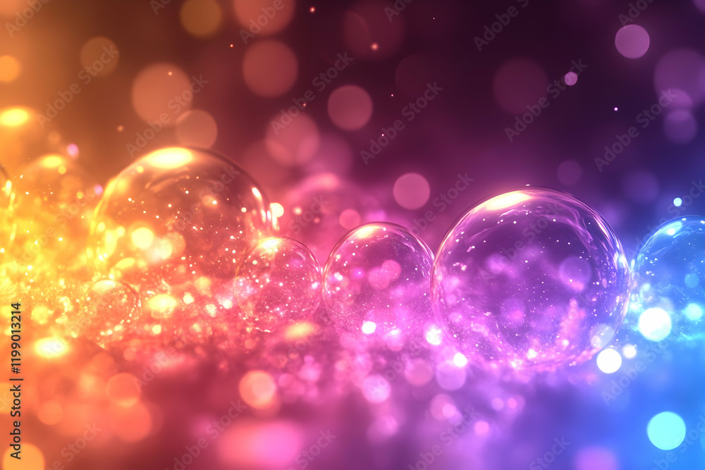 Glowing Bubbles, Abstract Background, Festive Design Glowing Bubbles, Abstract Background, Festive Design