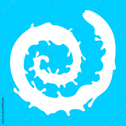 milk splash and swirl, spiral milk simple shape for banner background, milk waves, milk splashes for advertising dairy products