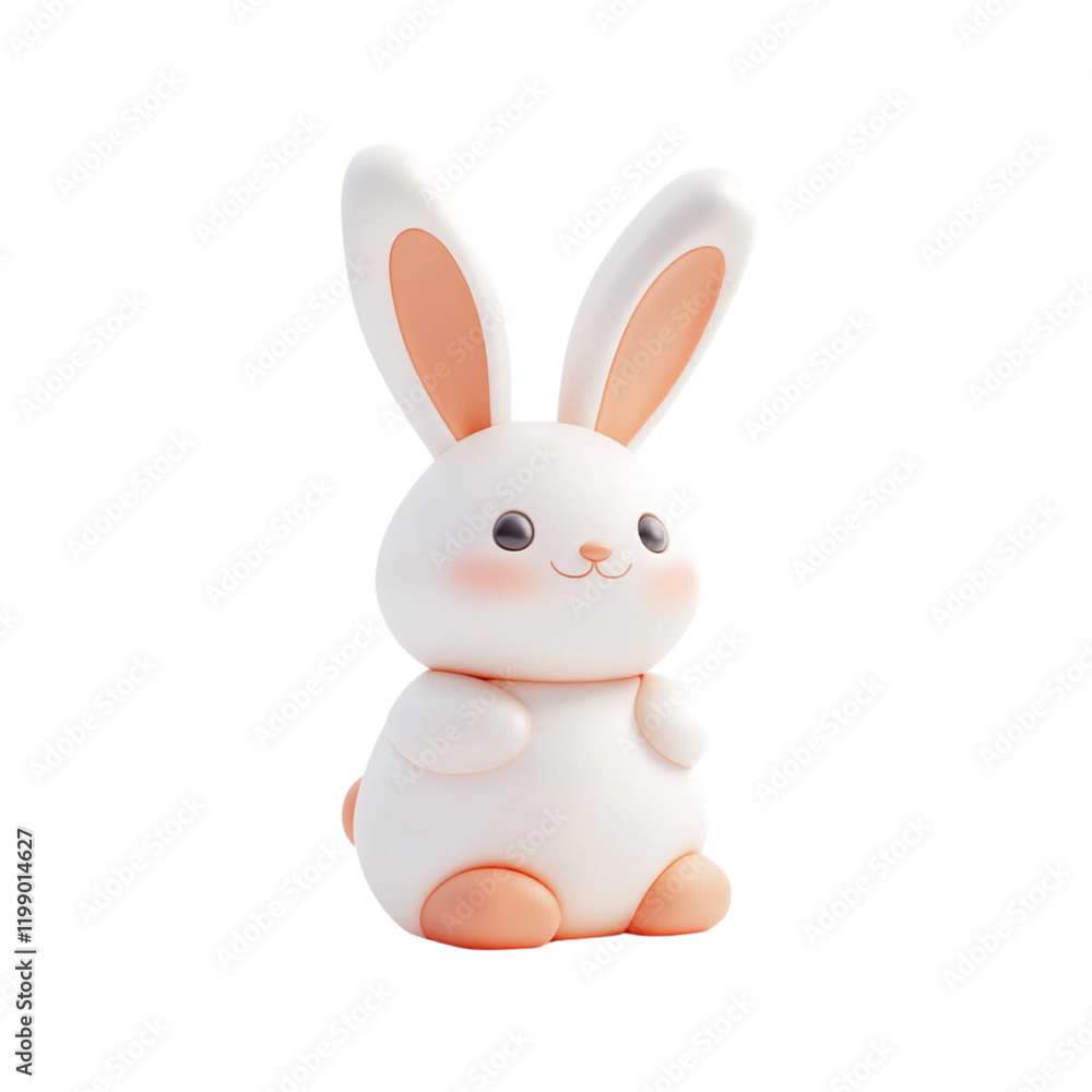 Cute rabbit figurine with soft colors and friendly expression Cute rabbit figurine with soft colors and friendly expression