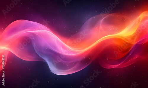Abstract cosmic wave, vibrant colors, space, energy, design