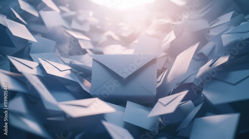 Busy Inbox. Email marketing campaign inundated with numerous emails.