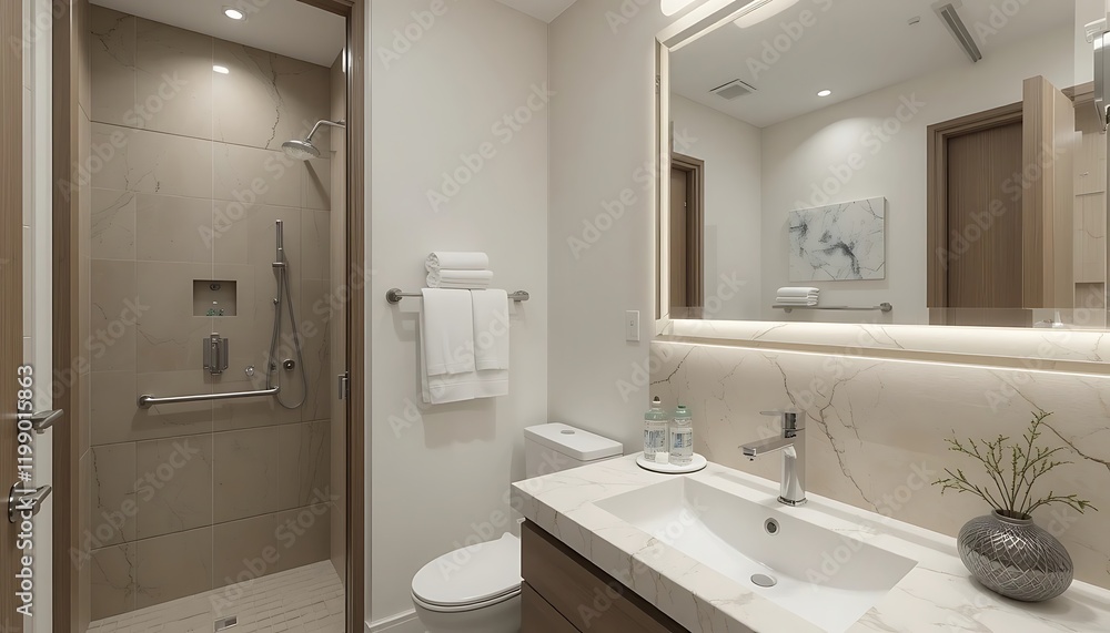 Modern Ensuite Bathroom With Shower And Vanity Modern Ensuite Bathroom With Shower And Vanity