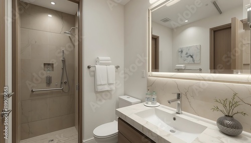 Wallpaper Mural Modern Ensuite Bathroom With Shower And Vanity Torontodigital.ca