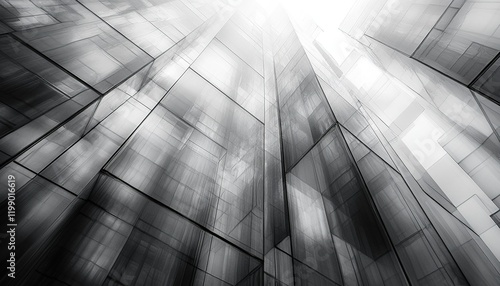 Wallpaper Mural Glass skyscraper facade with sunlight, low angle view Torontodigital.ca