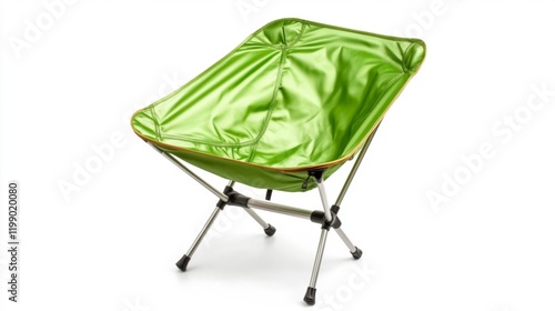 Compact Green Portable Chair for Outdoor Use. Generative AI photo