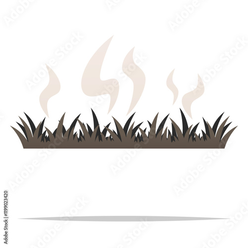 Burnt grass vector isolated illustration