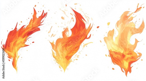 Obraz na płótnie Professional Fire Flame Vector Isolated for Design Projects