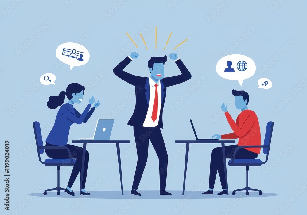 custom made wallpaper toronto digitalOffice conflict: stressful business meeting with angry boss and frustrated employees