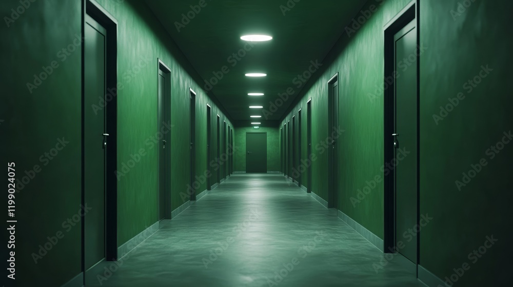 A dim hallway with flickering lights creating an eerie atmosphere of uncertainty and emotional disorientation linked to gaslighting A dim hallway with flickering lights creating an eerie atmosphere of uncertainty and emotional disorientation linked to gaslighting