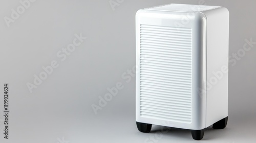 Minimalist White Dehumidifier on a Clean Background. Generative AI photo