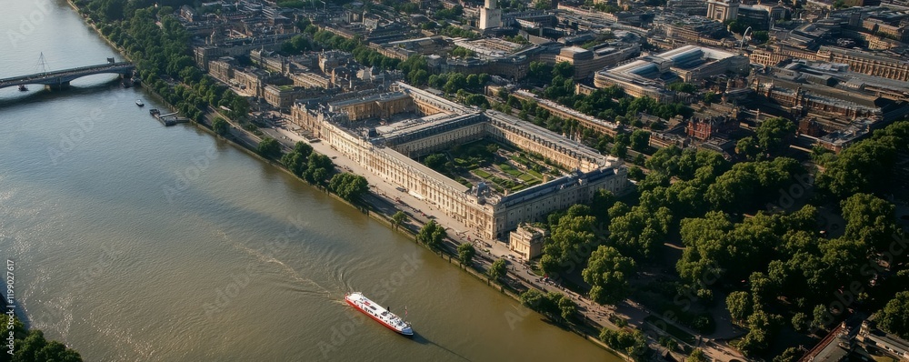 Fototapeta premium Aerial view of London and the River Thames