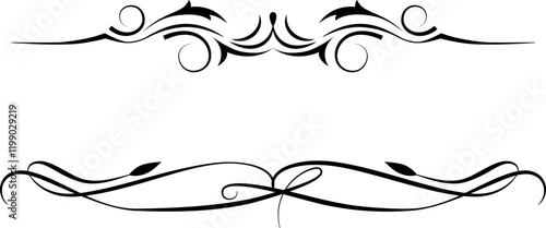 black and white set of delimiters for text, dividers