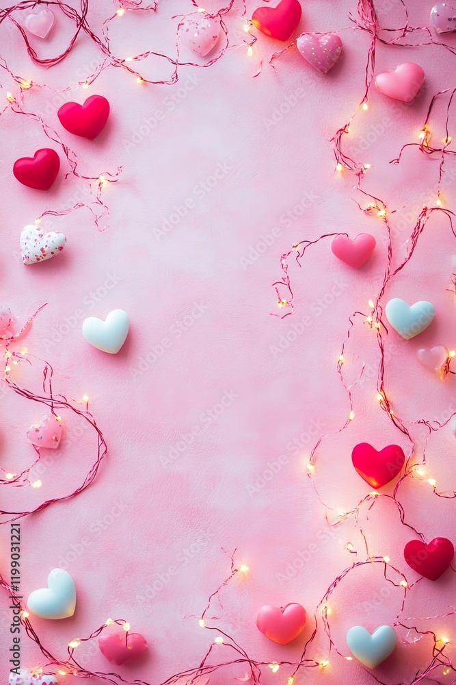 Valentine's Day background with a pink color, flat lay with space for text Valentine's Day background with a pink color, flat lay with space for text