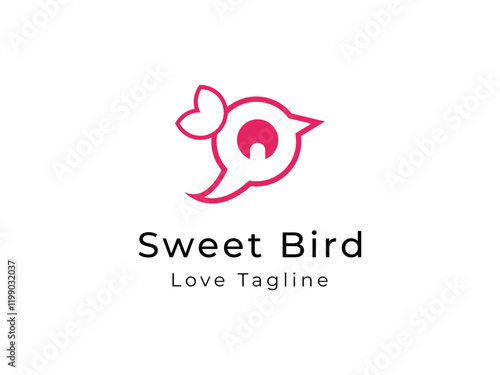Cute bird logo design 
