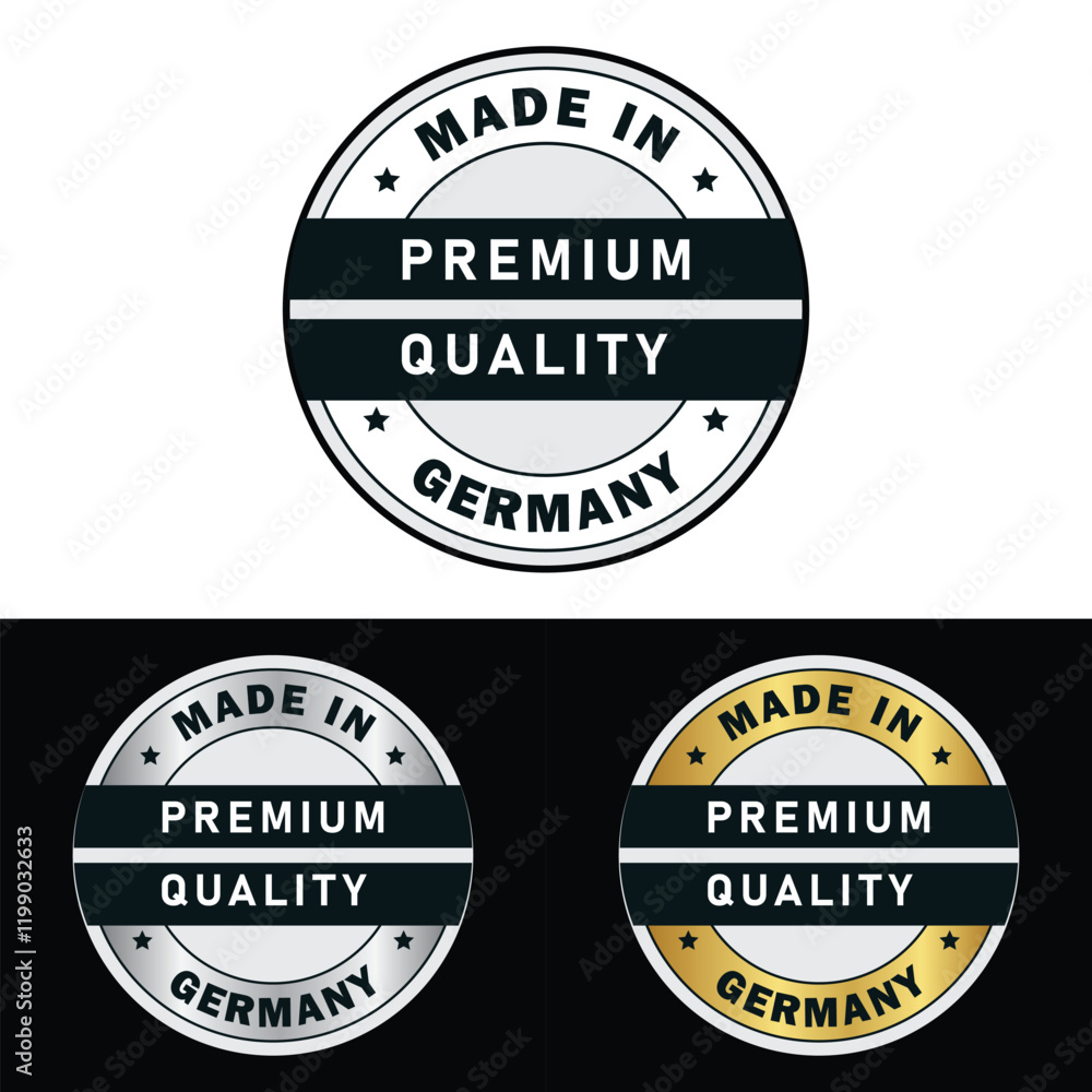 Fototapeta premium Made in Germany Badge Tag Seal Hergestellt in Deutschland Make