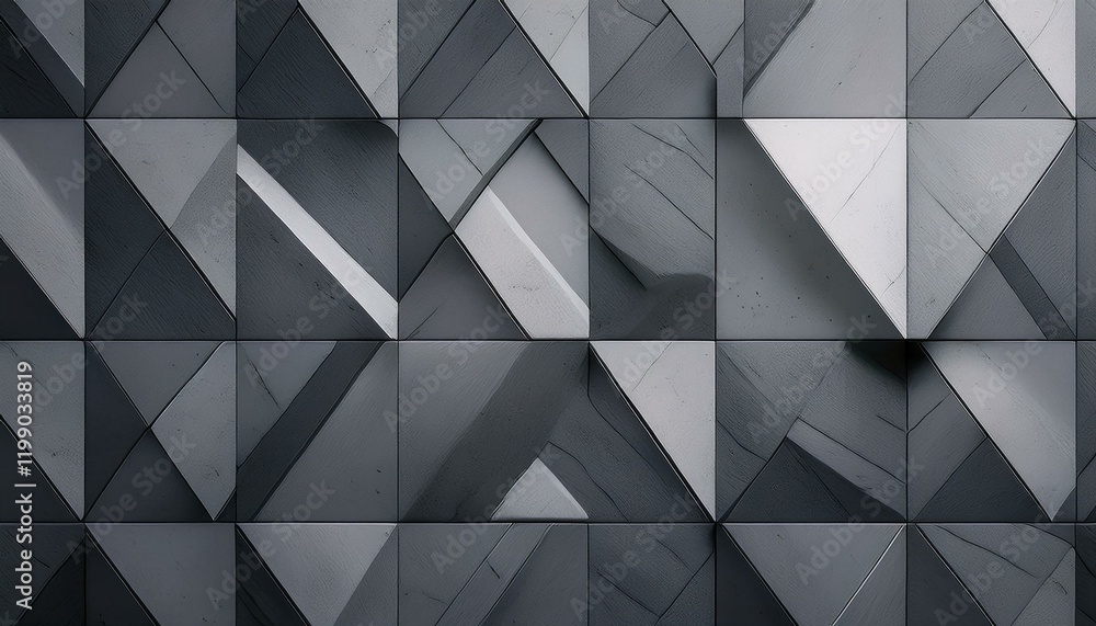 Fototapeta premium A modern concrete tile pattern with a matte finish, featuring subtle gradients of grey tones that create an industrial and minimalist aesthetic, perfect for urban or contemporary spaces.