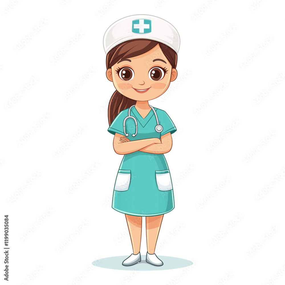 Cartoon nurse uniform isolated on a white background. Cartoon nurse uniform isolated on a white background.