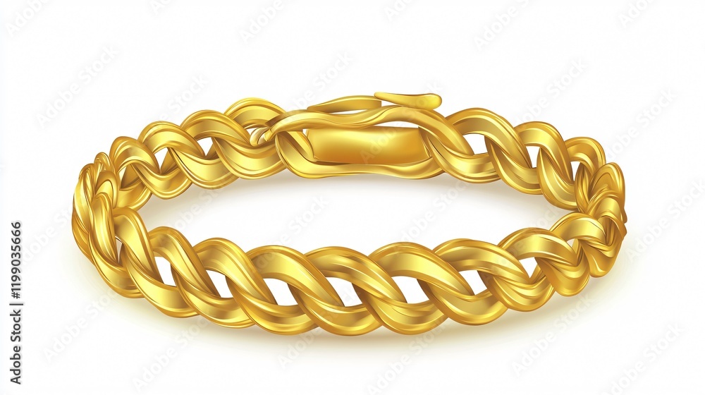 Obraz premium Elegant Gold Bracelet Vector Illustration for Luxury Jewelry Design