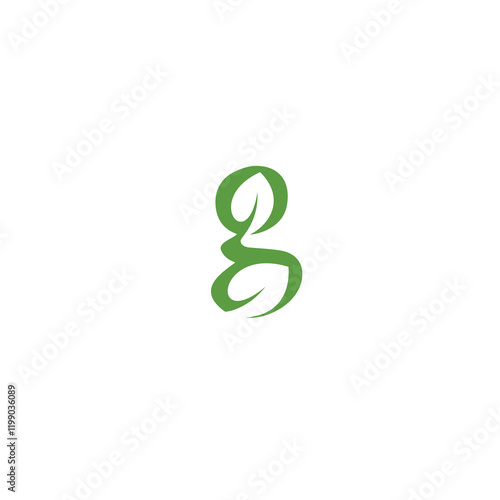 abstract vector logo design letter g green leaf