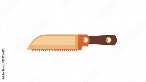 Hand Saw Icon Vector - Professional 2D Flat Vector Isolated Image
