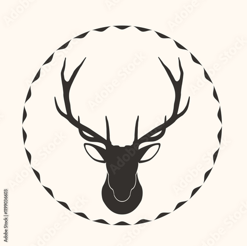 Hirsch Symbol. Vintage, Geweih