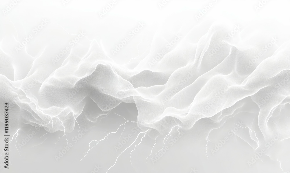 Obraz premium Abstract white color thunderstorm design for overlays, thundercloud, climate, graphic, cloudscape, bolt