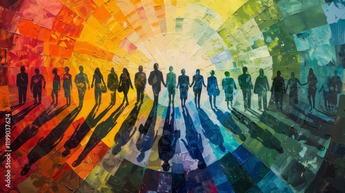 Color wheel with people shade representing humanity  