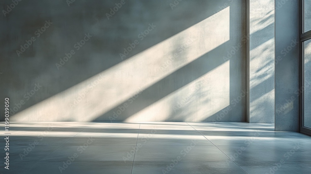 Obraz premium Sunlit Room with Soft Geometric Shadows. Generative AI