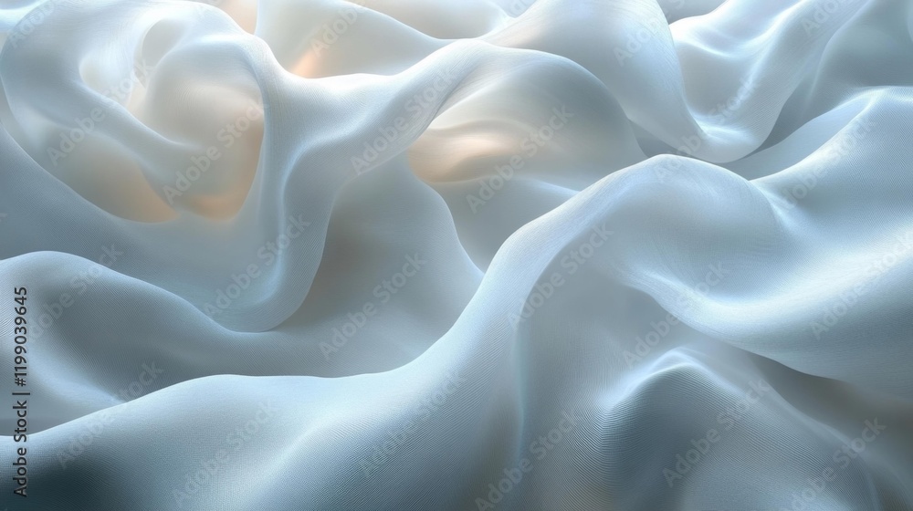 Fototapeta premium Elegant Flowing Fabric with Glowing Accents. Generative AI