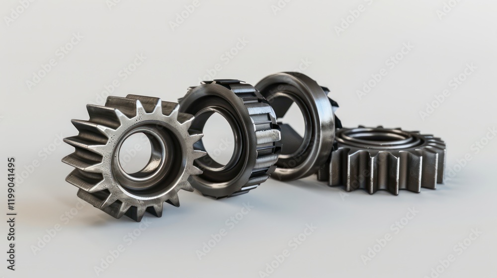 A 3D animation of metallic gears spinning smoothly in sync, set against a white background, showcasing clean, uncluttered motion. A 3D animation of metallic gears spinning smoothly in sync, set against a white background, showcasing clean, uncluttered motion.