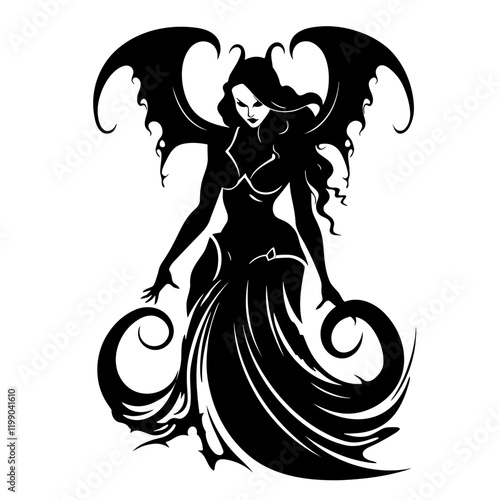 Lilith – A Stunning and Symbolic Representation of the Mythological Figure. Perfect for Spiritual Art, Esoteric Decor, Tattoos, Posters. Feminine Power, Mystery, and Independence