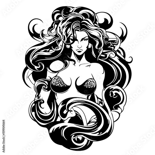 Lilith – A Stunning and Symbolic Representation of the Mythological Figure. Perfect for Spiritual Art, Esoteric Decor, Tattoos, Posters. Feminine Power, Mystery, and Independence