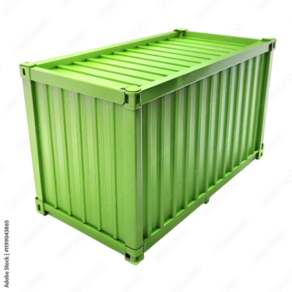 Green container isolated on transparent background