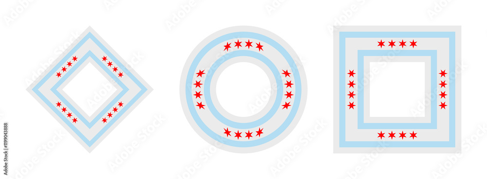 Naklejka premium chicago flag icon set. vector illustration isolated on white background