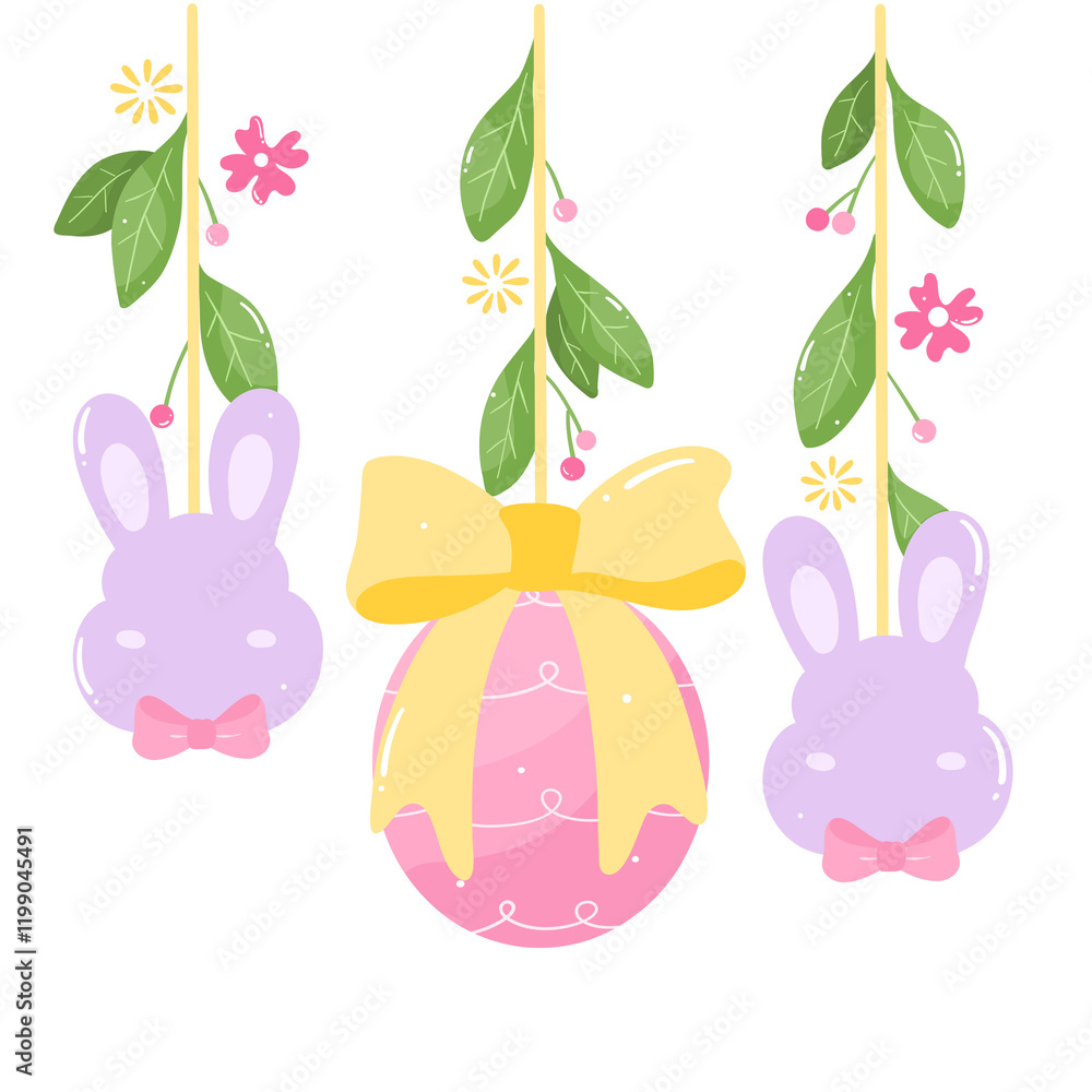 Obraz premium Pastel Easter Garland