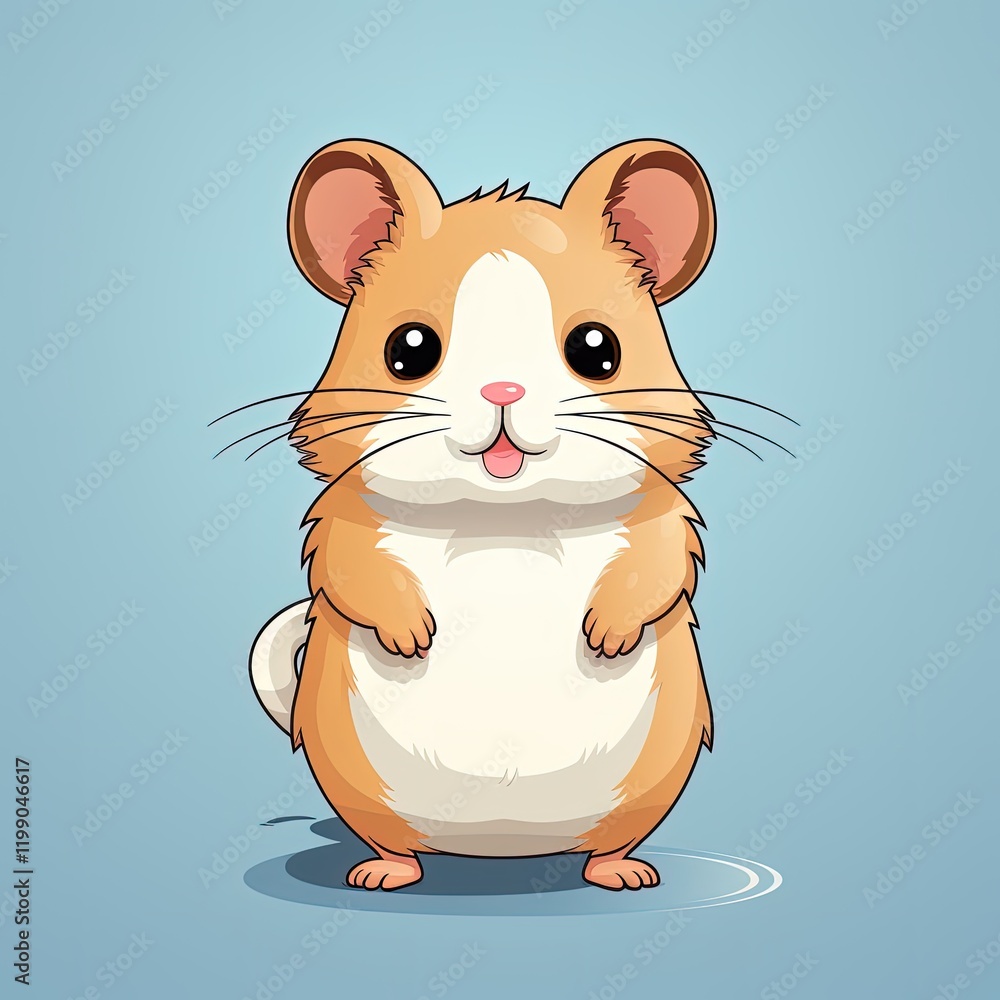 Light-Palette Hamster Drawing in Modern Vector Flat Design Light-Palette Hamster Drawing in Modern Vector Flat Design