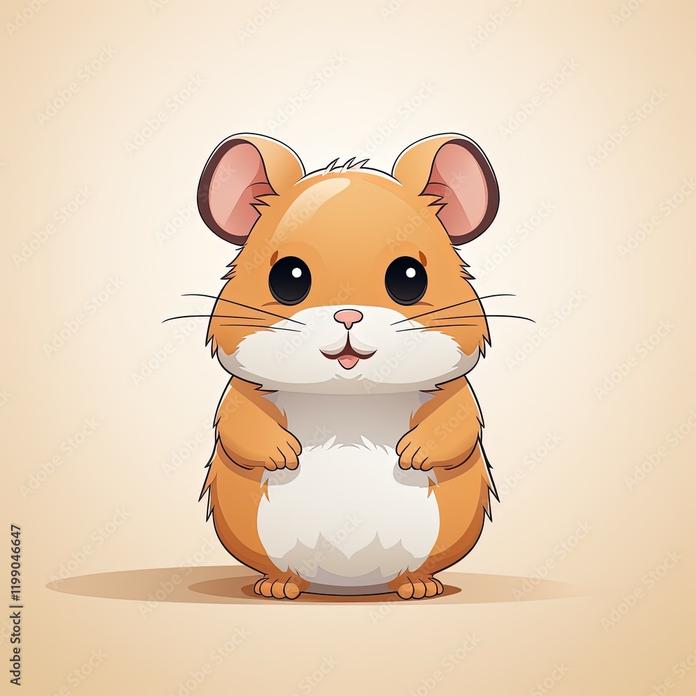 Light-Palette Hamster Drawing in Modern Vector Flat Design Light-Palette Hamster Drawing in Modern Vector Flat Design