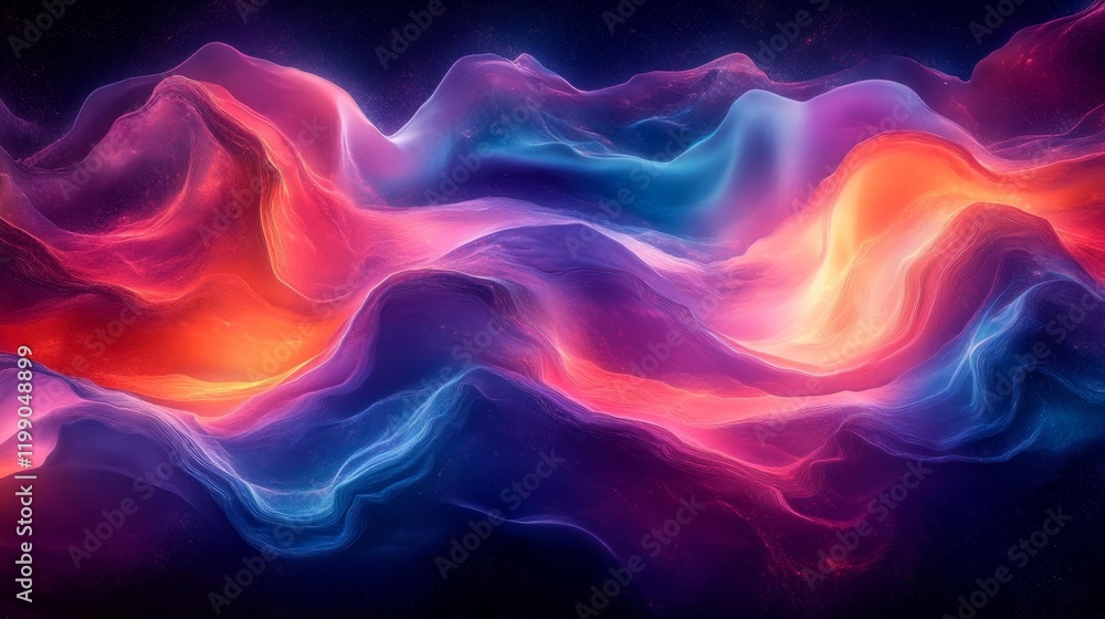 Fototapeta premium Abstract Neon Gradient Artwork. Generative AI