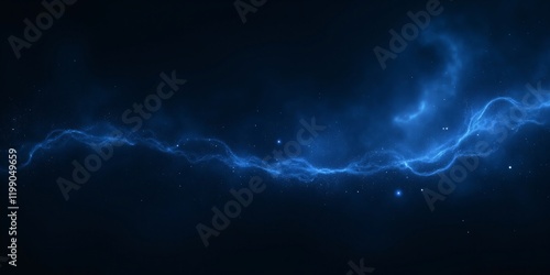 Wallpaper Mural Celestial Blue: A cosmic wave of stardust dances across the inky black, a mesmerizing spectacle of light and energy. Torontodigital.ca