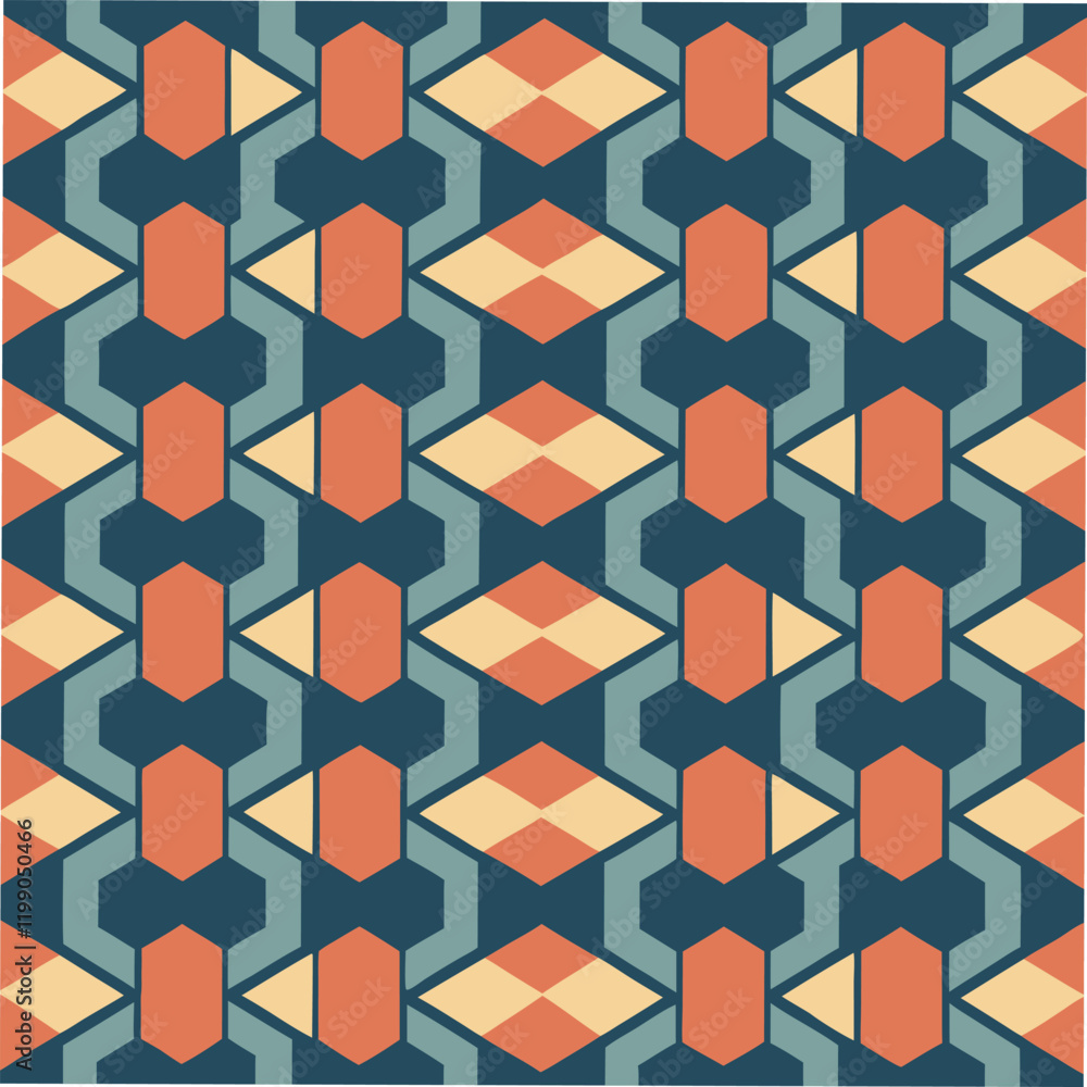 Seamless pattern Modern stylish texture Repeating geometric tiles with hexagonal elements Seamless pattern Modern stylish texture Repeating geometric tiles with hexagonal elements
