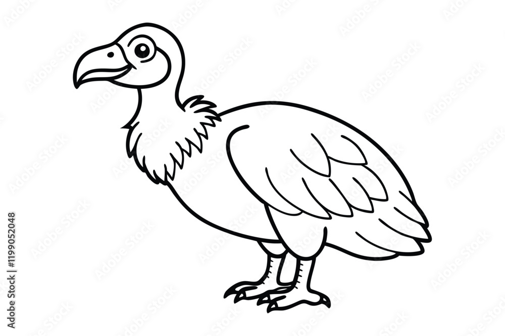 A cute Vulture hand drawing clean line art illustration.eps A cute Vulture hand drawing clean line art illustration.eps