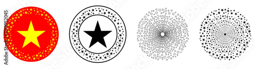 Abstract silhouette of shooting star. Shooting stars icon vector set design 