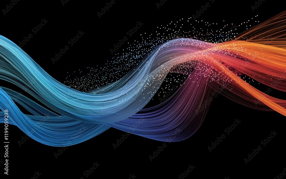 Naklejka premium Abstract depiction of GDP projections with dynamic data flows, glowing graphs, and financial tools for future economic planning