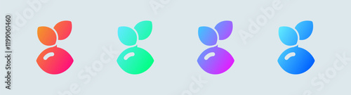 Seed solid icon in gradient colors. Eco signs vector illustration.