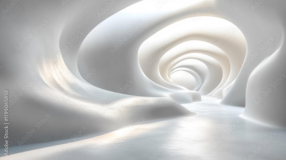 Fototapeta premium Elegant Minimalist Curves in White Design. Generative AI