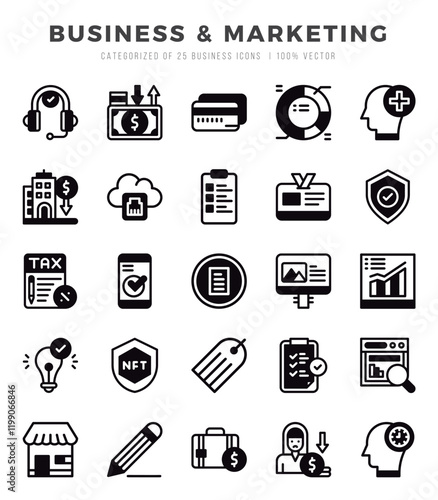 Business & Marketing icon pack for your website. mobile. presentation. and logo design. photo