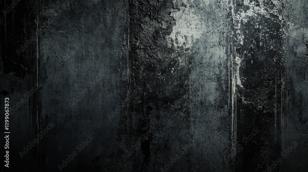 Fototapeta premium Dark textured wall, abstract background, edgy rough surface, vintage grunge, modern art decor
