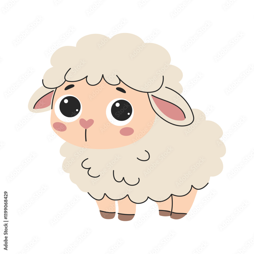 Cute cartoon sheep. Vector illustration isolated on a white background. Cute cartoon sheep. Vector illustration isolated on a white background.